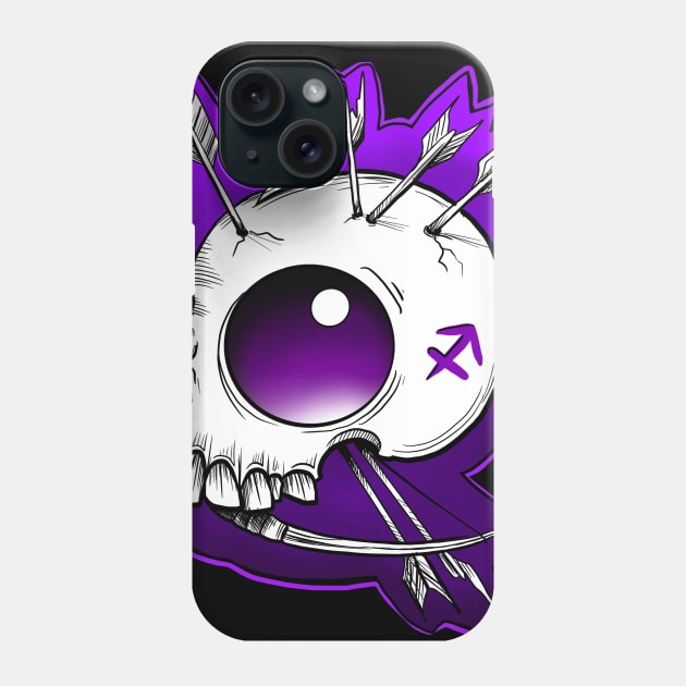 Sagittarius skull Phone Case by Sing-Toe-Wrote 