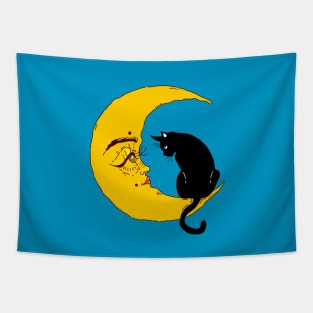 Cat and moon Tapestry
