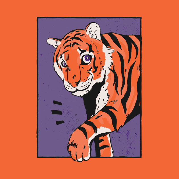 Cute Tiger Cub Vintage Illustration by SLAG_Creative