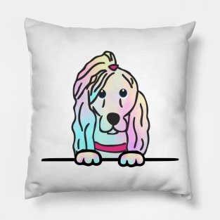 Tie Die Dog With Pony Tail Pillow