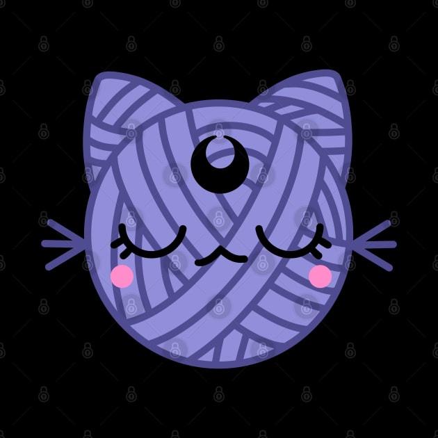 Purple Moon Cat Yarn Ball by HELLOhappy