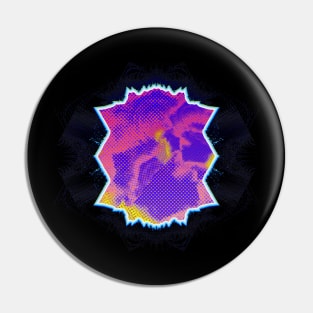 Neon Glitch Fusion - Colorful Abstract Design Pin