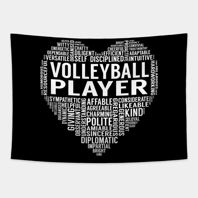 Volleyball Player Heart Tapestry by LotusTee