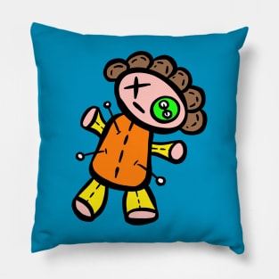 Voodoo Doll Cartoon Curly Dolly Pins Pillow