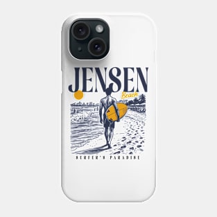 Vintage Surfing Jensen Beach, Florida // Retro Surfer Sketch // Surfer's Paradise Phone Case