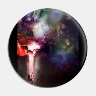 Fire baptism polygon cyberpunk grunge lady drider Pin