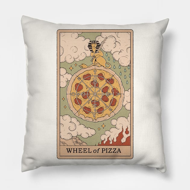 Wheel of Pizza Pillow by thiagocorrea