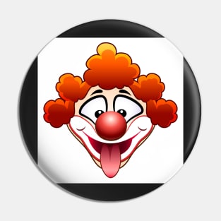 joking circus clown head Pin