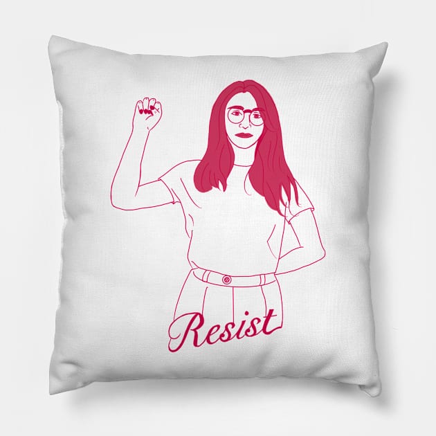 Resist - Powerful Woman 4 Pillow by Booneb