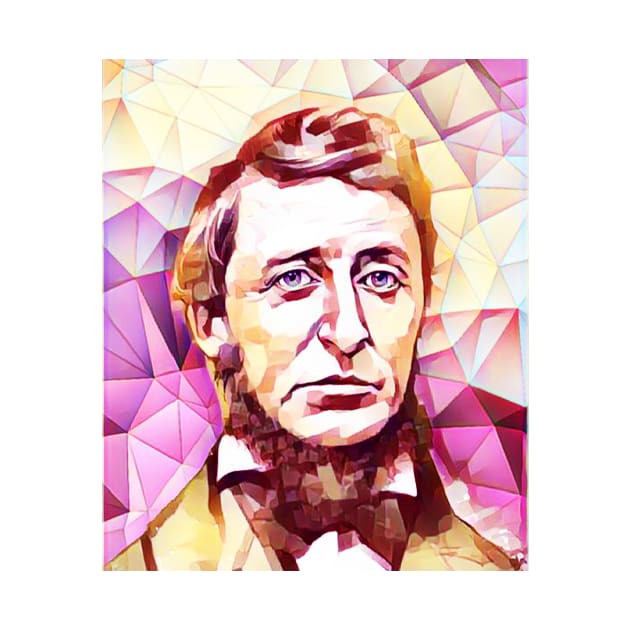 Henry David Thoreau Pink Portrait | Henry David Thoreau Artwork 13 by JustLit