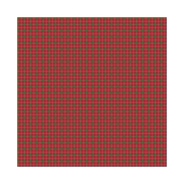 Christmas Berry Red and Green Tartan with Beige and White Lines by podartist