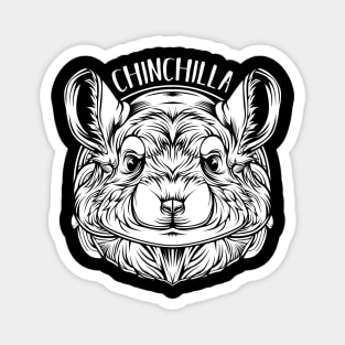 Chinchilla - Trendy Line-Art Chinchillas Rodent Magnet