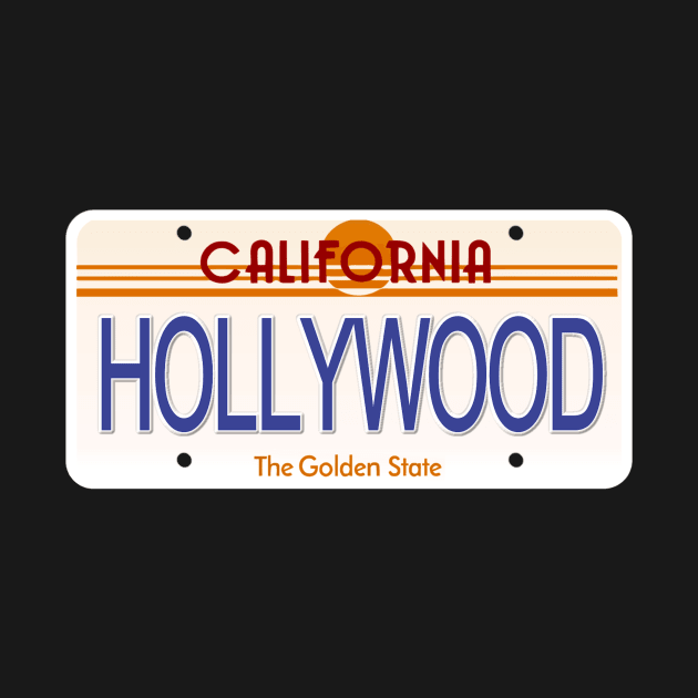 Hollywood California State License Plate by Mel's Designs