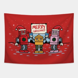 Merry Christmas - Stupid Cute Robots #3 Tapestry