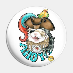 Ferret Pirate Ahoy - Cinnamon Coat Pin