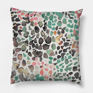 Speckled Watercolor coral green Pillow