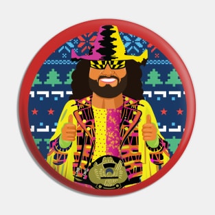 Macho Man Christmas Pin