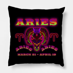 Aries 8a Black Pillow