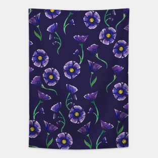 Violet Purple Flower Pattern Tapestry