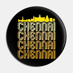 Madras Chennai Yellow Vintage Tamil Design Pin