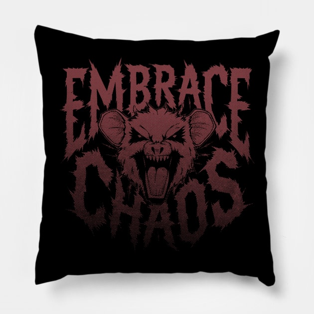 Possum Embrace Chaos, 90s Inspired Pillow by Hamza Froug
