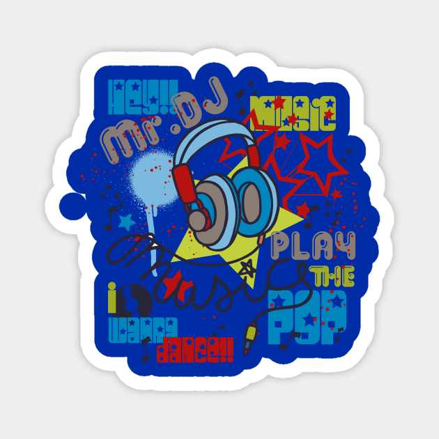 Music headphones Magnet by JoanaJuheLaju1