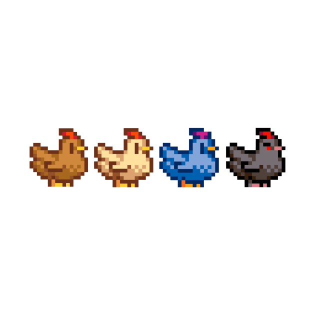 4 Chickens Stardew Valley by r9440