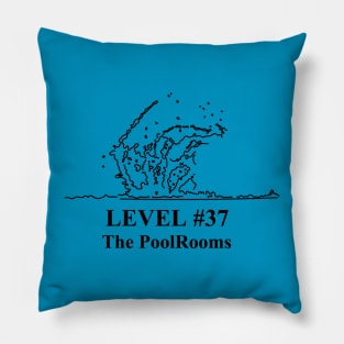 The PoolRooms - The Backrooms - Black Outlined Version T-Shirt Pillow