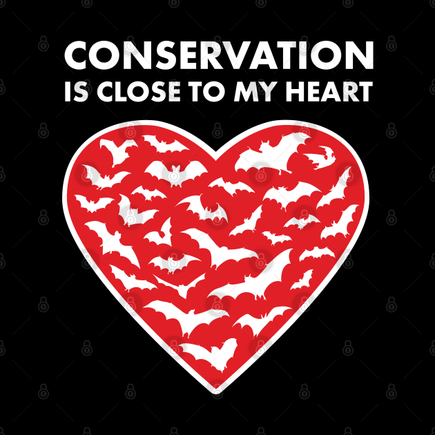 Bats Conservation Heart by Peppermint Narwhal