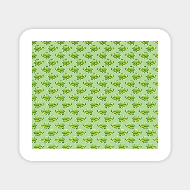 Long Neck Green Turtle Pattern Magnet by saradaboru