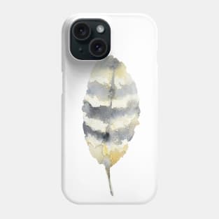 Striped Bird Feather. Watercolor Painting Phone Case