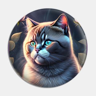 Black British Shorthair Kitty Pin