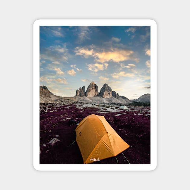 Mountain Camping Magnet by ArijitWorks