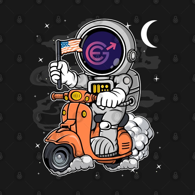 Astronaut Scooter Evergrow EGC Coin To The Moon Crypto Token Cryptocurrency Blockchain Wallet Birthday Gift For Men Women Kids by Thingking About