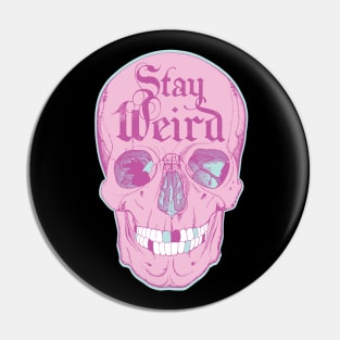 Stay Weird Pastel Goth Skull Pin