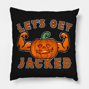 Let's Get Jacked Halloween Jack-o'-lantern Squats Pillow