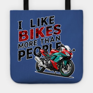 I like bikes more than people Humorous Auto Enthusiast tee 3 Tote