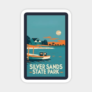 A Vintage Travel Art of the Silver Sands State Park - Connecticut - US Magnet