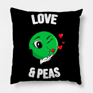 Love & Peas Funny Pea Love Pun Vegetable Pillow