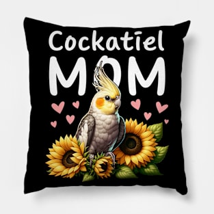 Cockatiel Mom Sunflowers Cockatiel Parrot Bird Lover Women Pillow