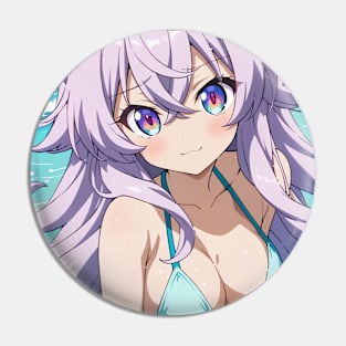 Anime Girl Beach Day Pin