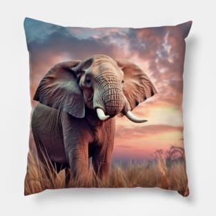 Elephant Animal Nature Majestic Wild Pillow