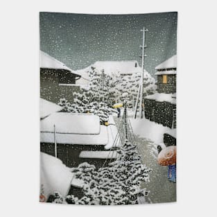 Snow at Daichi by Kawase Hasui Tapestry