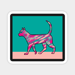 colorful cats seamless repeat pattern Magnet