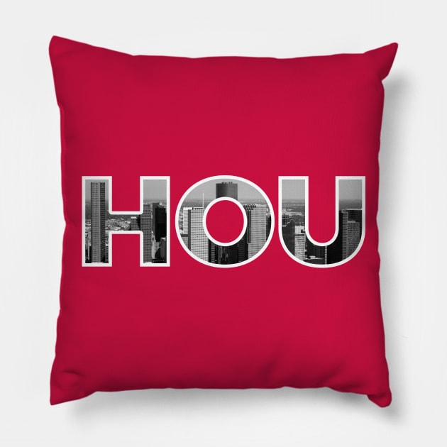 Houston Rockets HOU Skyline Pillow by StupidHead