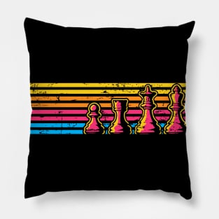 Neon Retro Chess Pillow