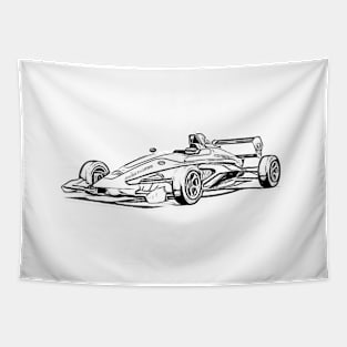 Formula Ford Racing Wireframe Tapestry