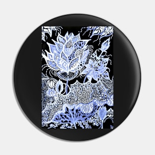 Blue Lotus Illustration Pin