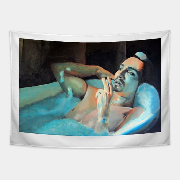 Klaus in the Bath - Umbrella Academy Tapestry by brainbag