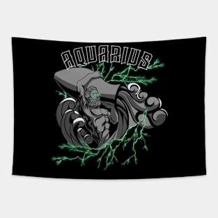 Lightning Aquarius (Green) Tapestry